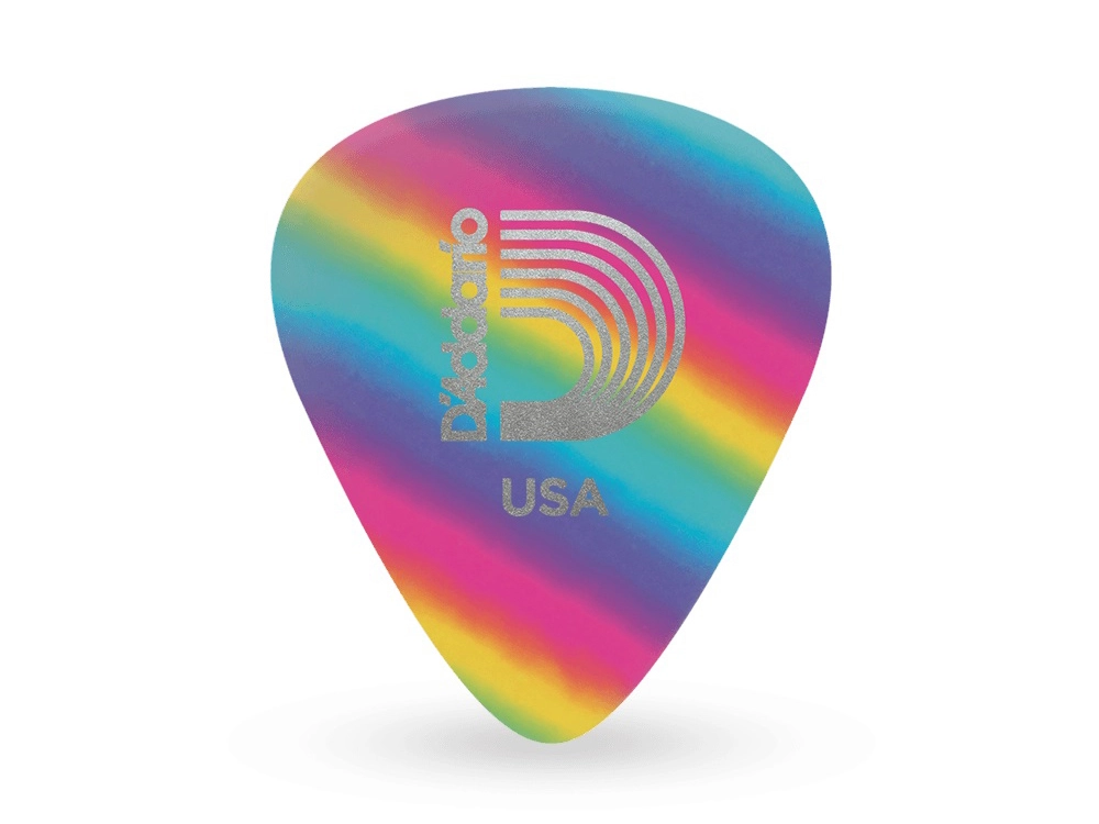 Classic Celluloid Picks, Rainbow, Heavy (1.0mm) - 100-Pack