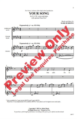Your Song - Burrows - SATB