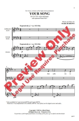 Your Song - Burrows - SATB