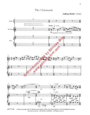 Animal Ditties II - Plog - Trumpet/Narrator/Piano - Book