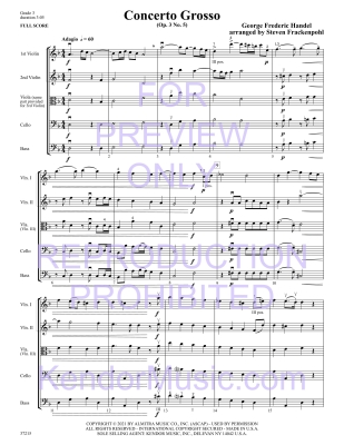 Concerto Grosso (Op. 3 No. 5) - Handel/Frackenpohl - String Orchestra - Gr. 3