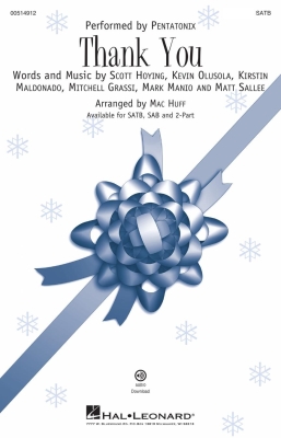 Hal Leonard - Thank You - Pentatonix/Huff - SATB