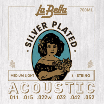 La Bella - Silver-Plated Medium/Light Acoustic Guitar Strings