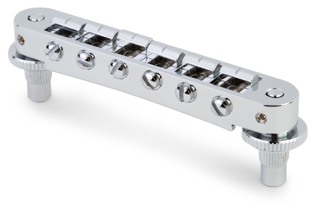 TP6A-C Standard Aluminum Tune-o-Matic Bridge with Brass Saddles - Chrome
