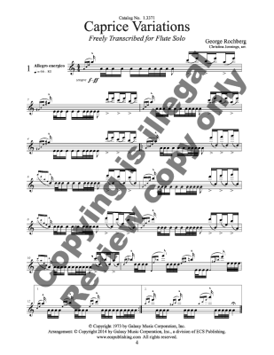 Caprice Variations - Rochberg/Jennings - Flute