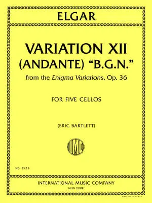 International Music Company - Variation XII (Andante) B.G.N. from the Enigma Variations, Op. 36 - Elgar/Bartlett - Five Cellos - Score/Parts