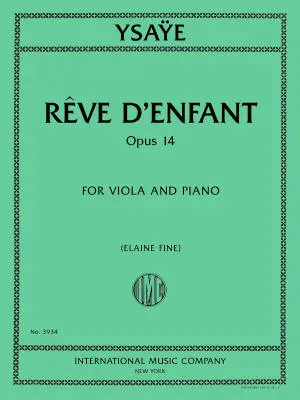 International Music Company - Reve denfant, Op. 14 - Ysaye/Fine - Viola/Piano - Book