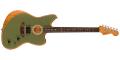 Fender - Acoustasonic Player Jazzmaster, Rosewood Fingerboard - Antique Olive