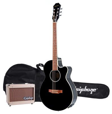 Epiphone - PR-4E Electric/Acoustic Player Pack - Ebony