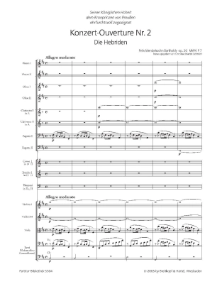 Concert Overture No. 2, The Hebrides Op. 26 MWV P 7 - Mendelssohn/Schmidt - Full Score