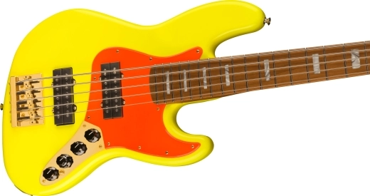 MonoNeon Jazz Bass V, Maple Fingerboard - Neon Yellow