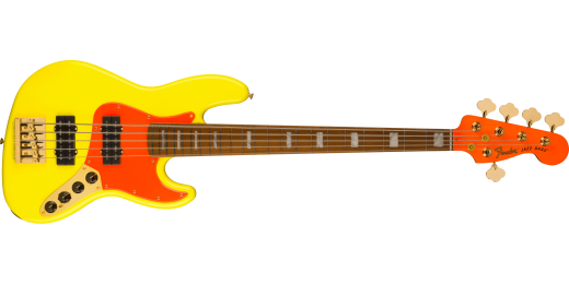 MonoNeon Jazz Bass V, Maple Fingerboard - Neon Yellow