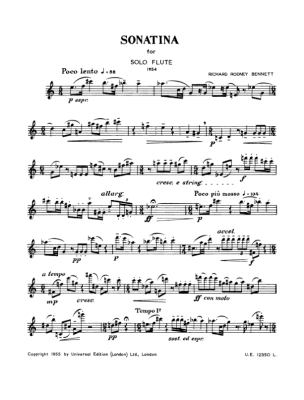 Sonatina - Bennett - Solo Flute - Sheet Music