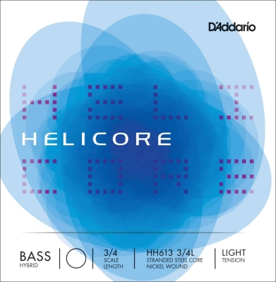 DAddario Orchestral - HH614 3/4L - Helicore Hybrid Bass Single E String, 3/4 Scale, Light Tension