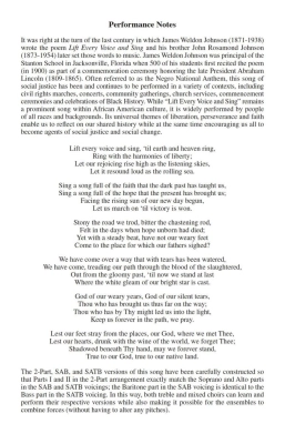 Lift Every Voice and Sing - Johnson/Dilworth - SATB