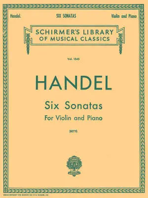 G. Schirmer Inc. - Six Sonatas - Handel/Betti - Violin/Piano - Book