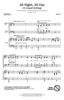 All Night, All Day (A Gospel Setting) - Spiritual/Gilpin - SATB