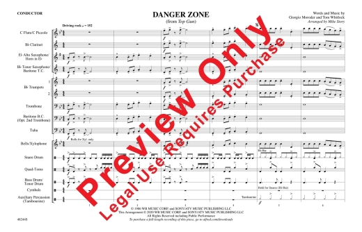 Danger Zone (from Top Gun) - Moroder /Whitlock /Story - Marching Band - Gr. 2