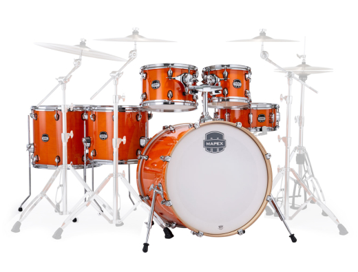 Mapex - Mars Studioease 6-Piece Shell Pack (22,10,12,14,16,SD) - Glossy Amber