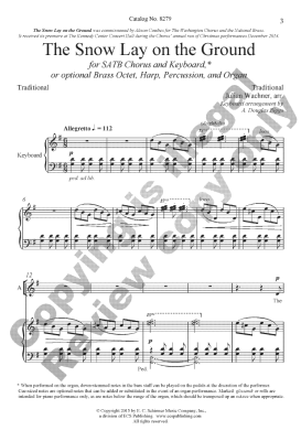 The Snow Lay On the Ground - Traditional/Wachner - SATB