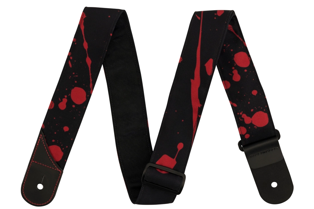 Splatter Guitar Strap - Black/Red