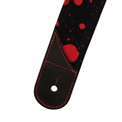 Splatter Guitar Strap - Black/Red