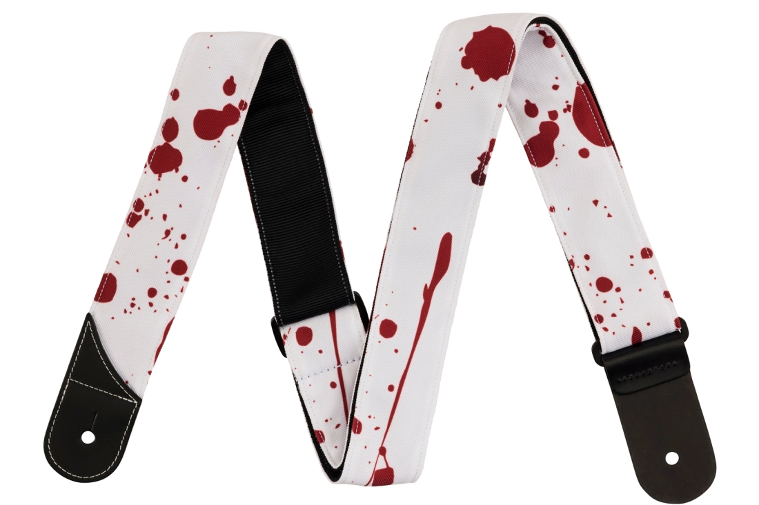 Splatter Guitar Strap - White/Red