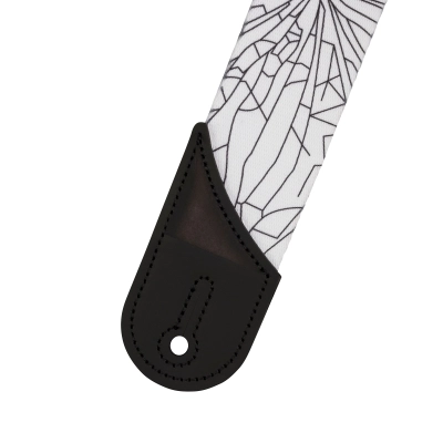 Cracked Mirror Guitar Strap - White