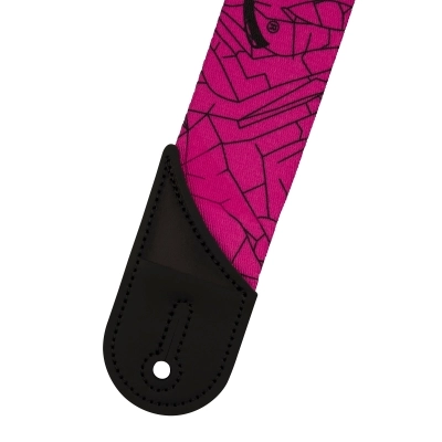 Cracked Mirror Guitar Strap - Pink