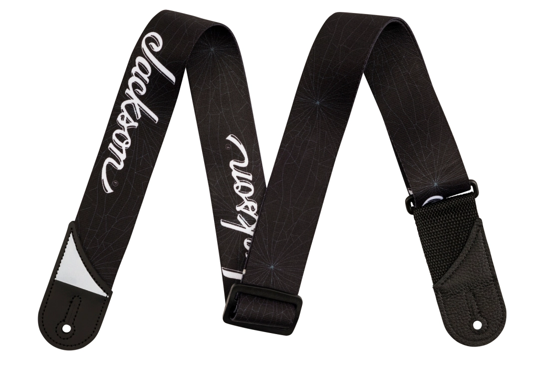 White Logo Guitar Strap - Black