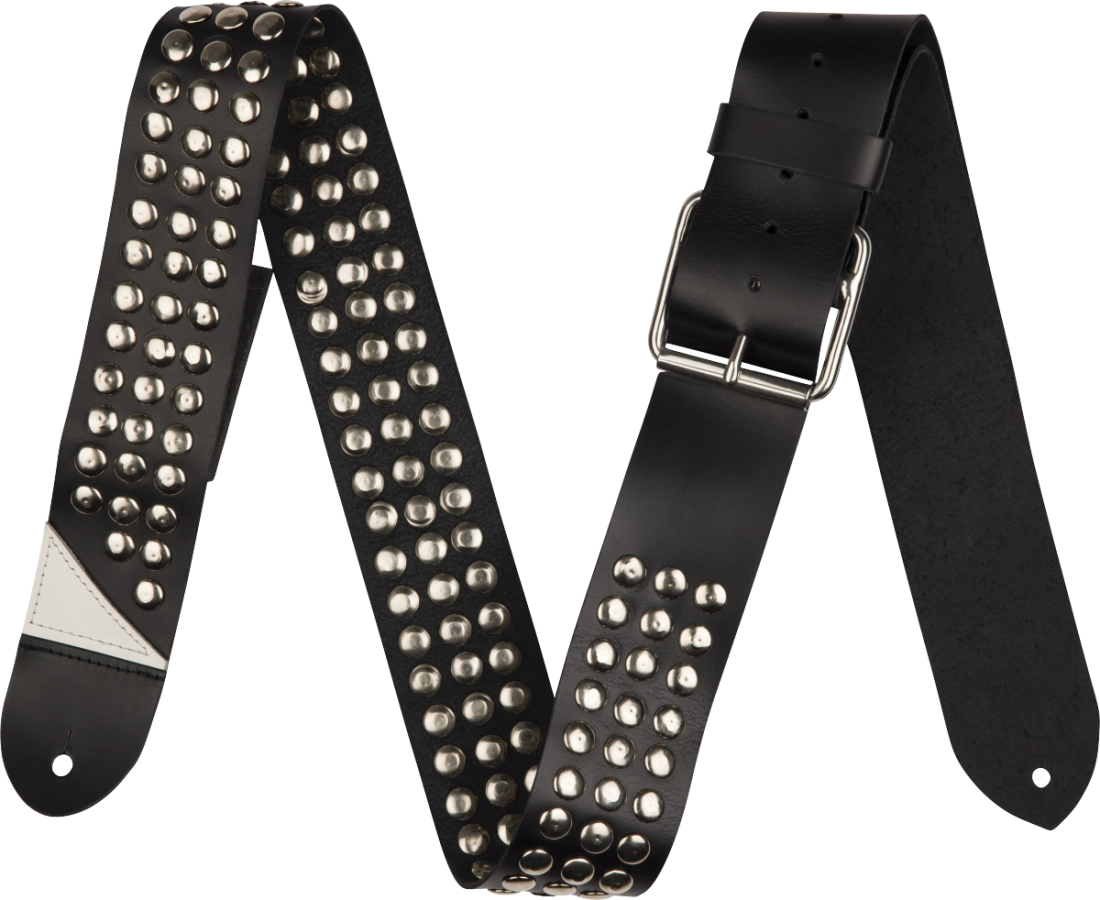 Stud Leather Guitar Strap - Black