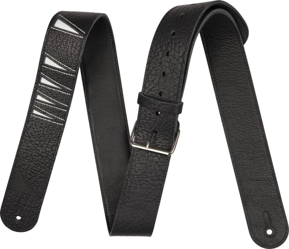 Shark Fin Leather Strap - Black and White
