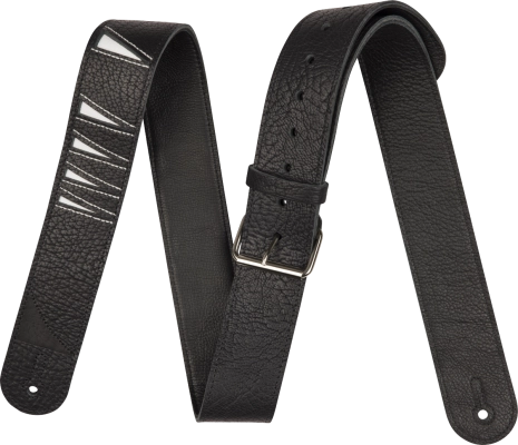 Jackson Guitars - Shark Fin Leather Strap - Black and White