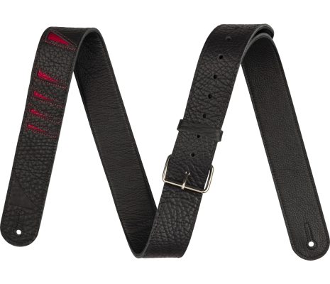 Shark Fin Leather Strap - Black and Red