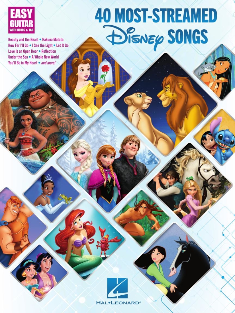 40 Most-Streamed Disney Songs - Easy Guitar TAB - Book