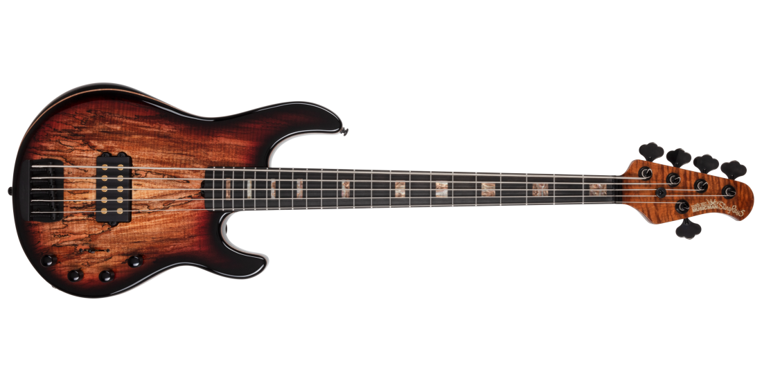 35th Anniversary StingRay5 H Bass Guitar, Roasted Flame Maple/Ebony - Spalted Sunburst