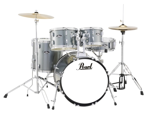 Pearl - Roadshow 5-Piece Drum Kit (20,10,12,14,SD) with Hardware and Cymbals - Charcoal Metallic