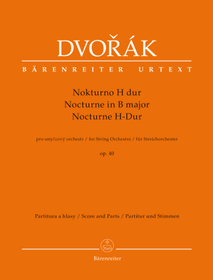 Baerenreiter Verlag - Nocturne in B major, op. 40 - Dvorak/Hajek - String Orchestra