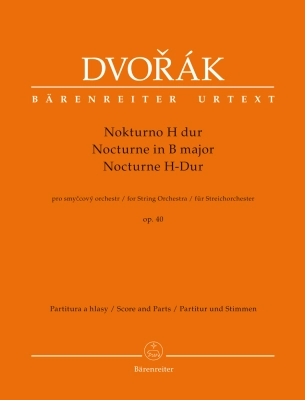 Baerenreiter Verlag - Nocturne in B major, op. 40 - Dvorak/Hajek - String Orchestra