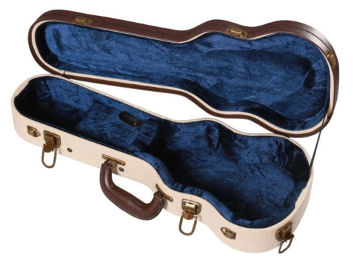 Deluxe Wood Case for Soprano Style Ukulele - Journeyman Burlap