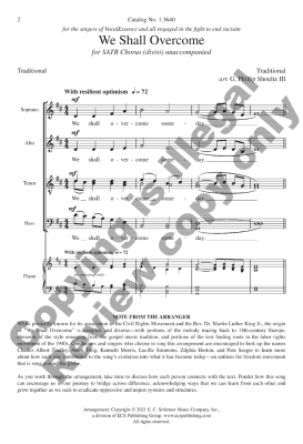 We Shall Overcome - Traditional/Shoultz - SATB