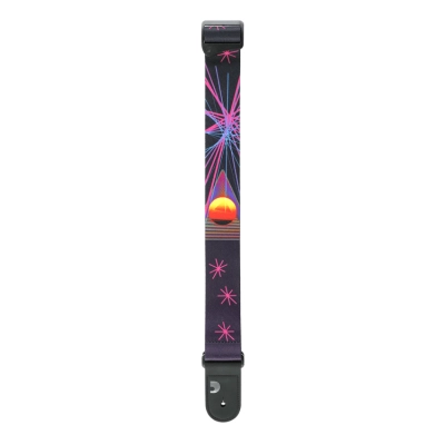 Outrun Polyester Guitar Strap - Neon Stars