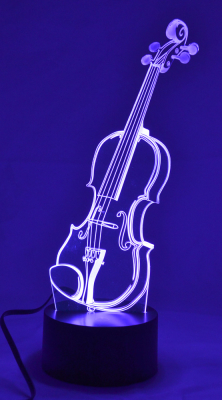 3D LED Lamp Optical Illusion Light (7 Colour Changing) - Violin