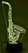 AIM Gifts - 3D LED Lamp Optical Illusion Light (7 Colour Changing) - Saxophone