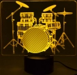 AIM Gifts - 3D LED Lamp Optical Illusion Light (7 Colour Changing) - Drum Set
