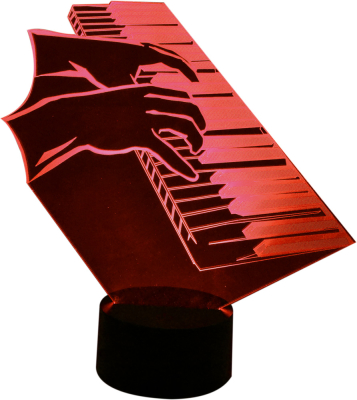AIM Gifts - Lampe DEL  illusion optique3D (7 couleurs changeantes, modle touches de piano)
