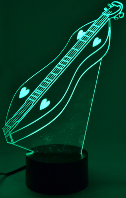 AIM Gifts - 3D LED Lamp Optical Illusion Light (7 Colour Changing) - Dulcimer