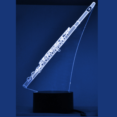 AIM Gifts - 3D LED Lamp Optical Illusion Light (7 Colour Changing) - Flute