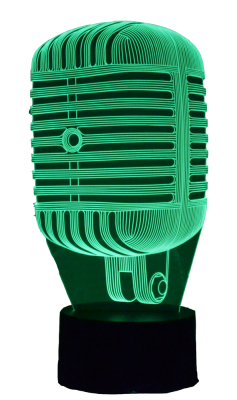AIM Gifts - 3D LED Lamp Optical Illusion Light (7 Colour Changing) - Super 55 Microphone