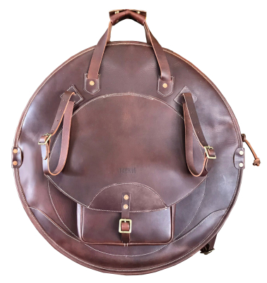 22\'\' Leather Backpack Cymbal Bag - Brown